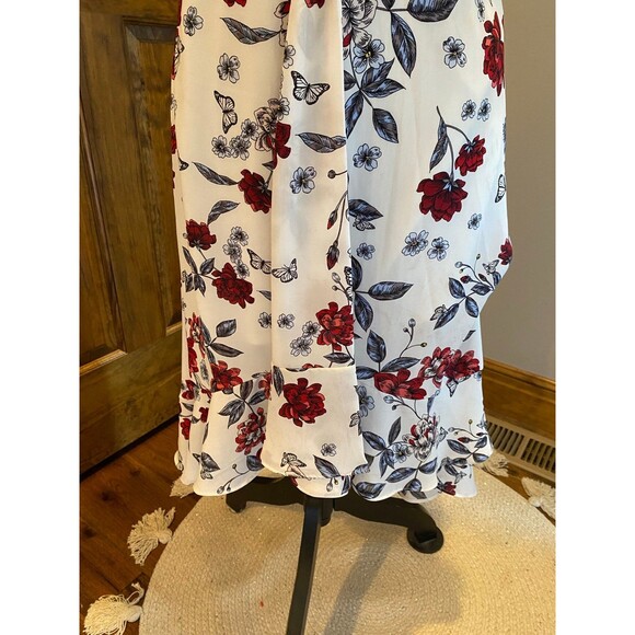 Candies Dress Womens Size Small  Smocked High Low Flowy Chic  Flutter Sleeve - Picture 3 of 12